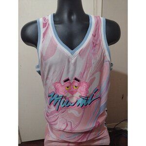 Men's Pink Panther Miami Basketball Jersey #3 Size Small S Pink